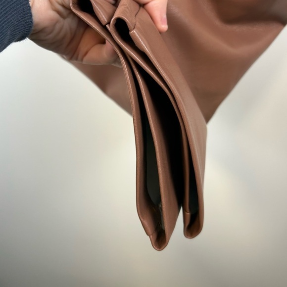 Wilfred Melina Faux Leather Pants Brown Size 0 High Rise Straight Leg Aritzia - Picture 7 of 11